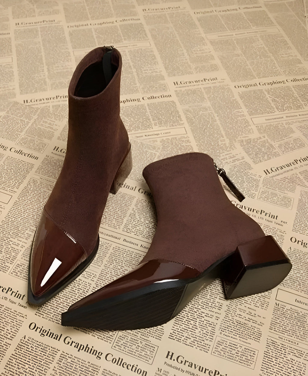 Delphine | Women's Pointed-Toe Boots | Block Heel · PNY