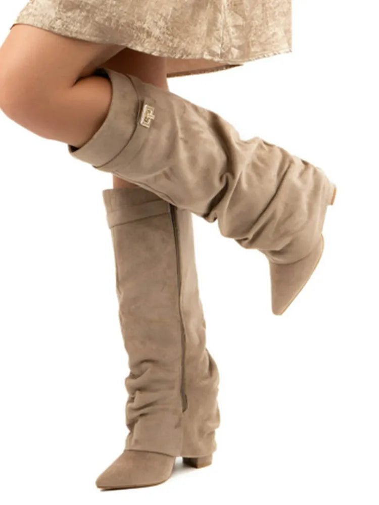 Delphine | Women's Slouch Boots | Fold-Over · PNY