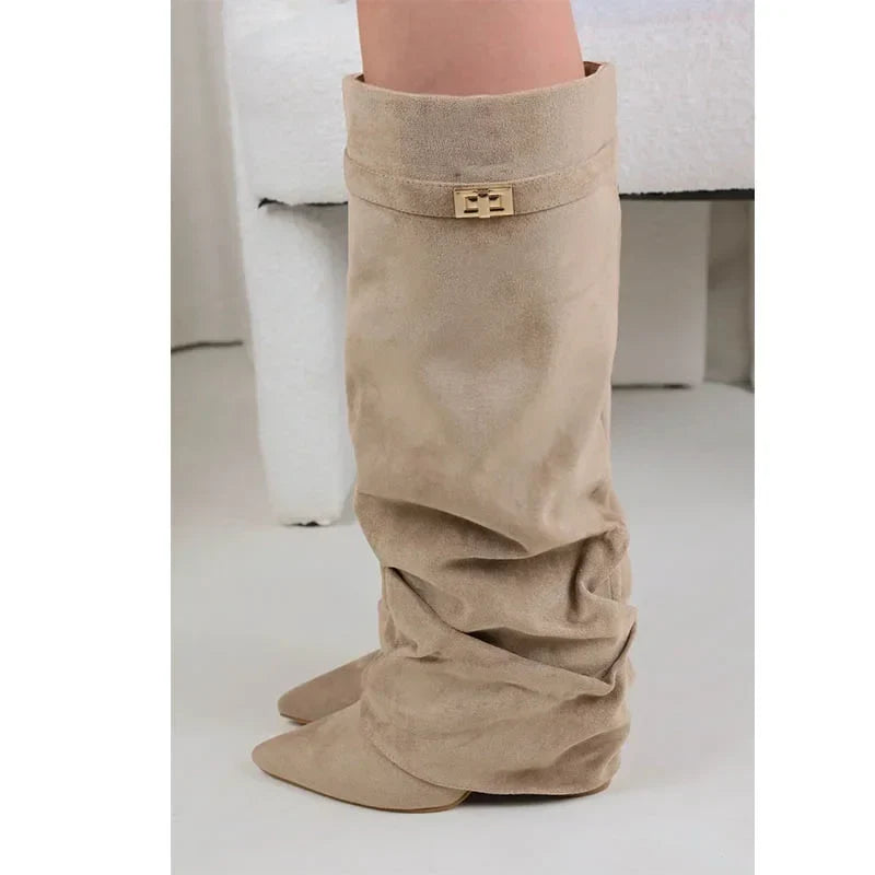 Delphine | Women's Slouch Boots | Fold-Over · PNY