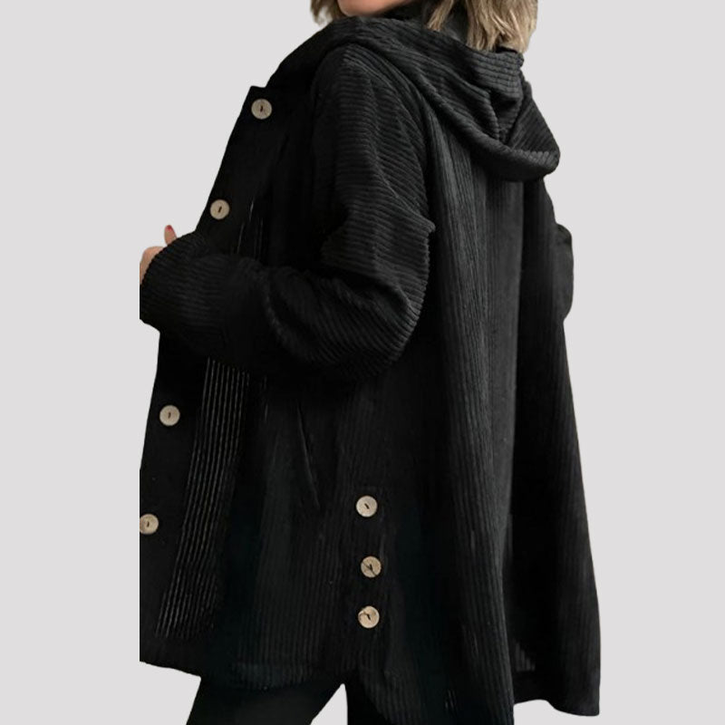 Diana | Women's Hooded Corduroy Jacket | Button-Front · PNY