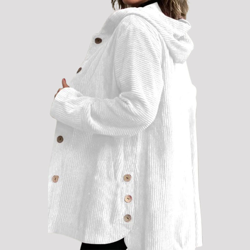 Diana | Women's Hooded Corduroy Jacket | Button-Front · PNY