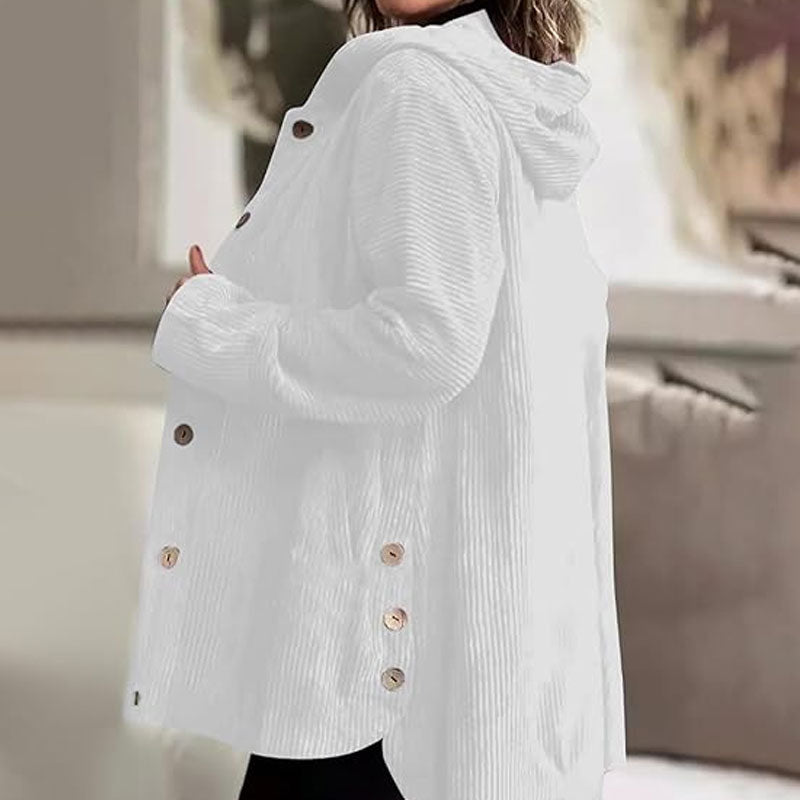 Diana | Women's Hooded Corduroy Jacket | Button-Front · PNY