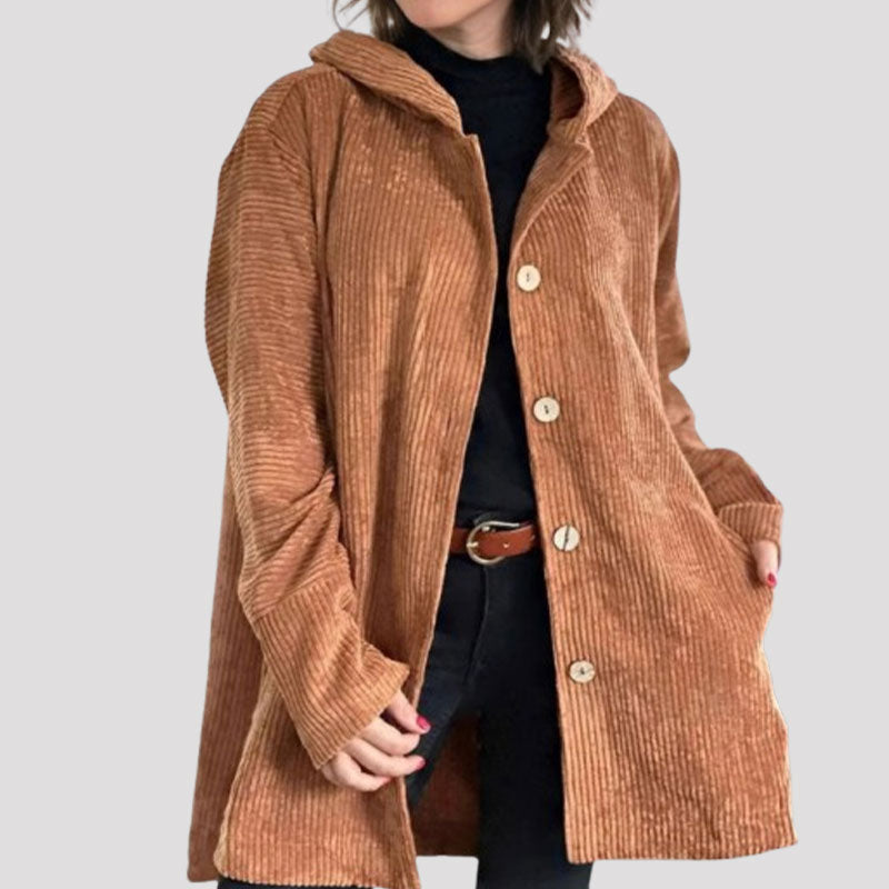 Diana | Women's Hooded Corduroy Jacket | Button-Front · PNY