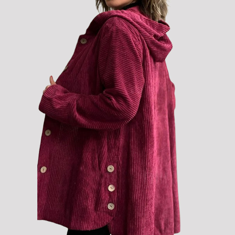 Diana | Women's Hooded Corduroy Jacket | Button-Front · PNY