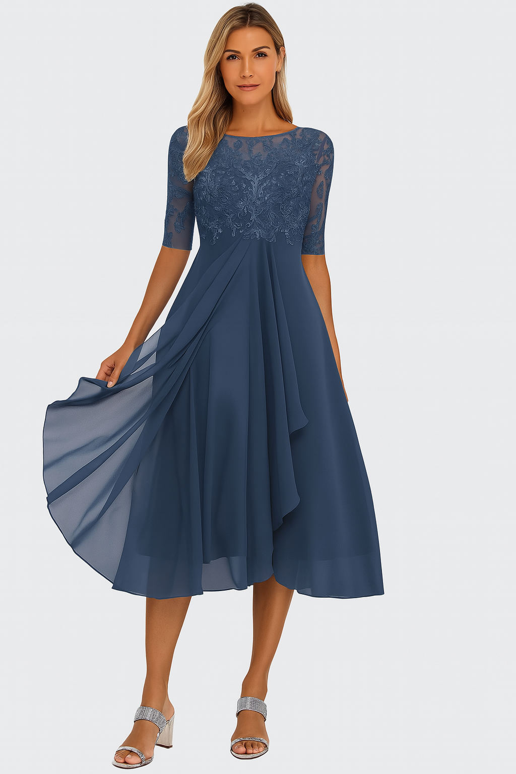 Eleanor | Women's A-Line Dress | Lace Bodice · PNY