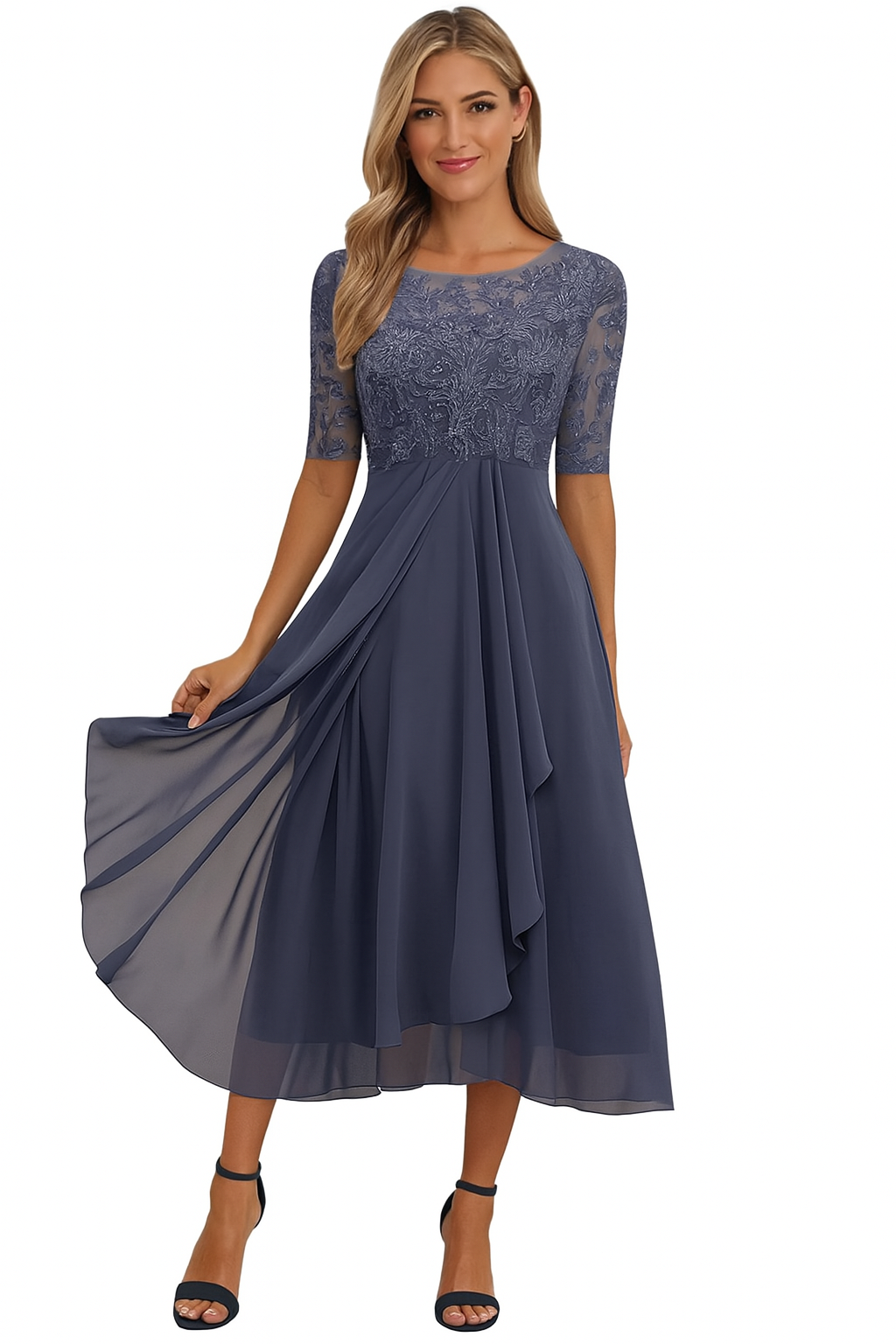 Eleanor | Women's A-Line Dress | Lace Bodice · PNY