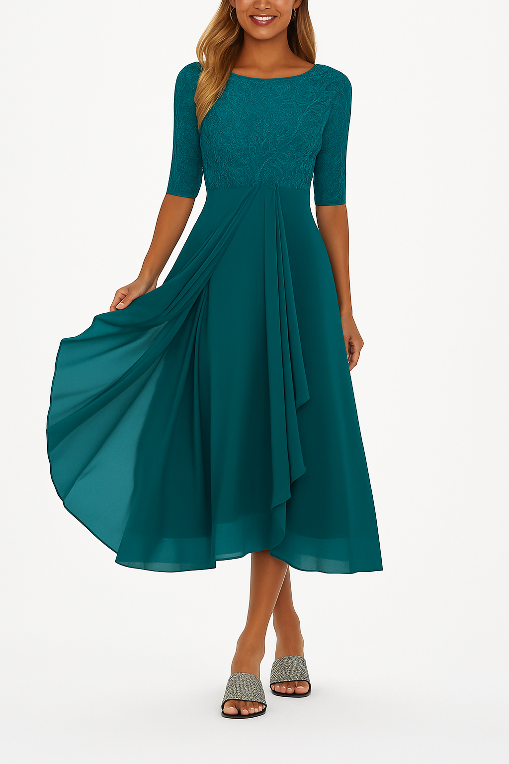 Eleanor | Women's A-Line Dress | Lace Bodice · PNY