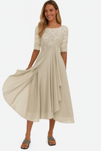 Eleanor | Women's A-Line Dress | Lace Bodice · PNY