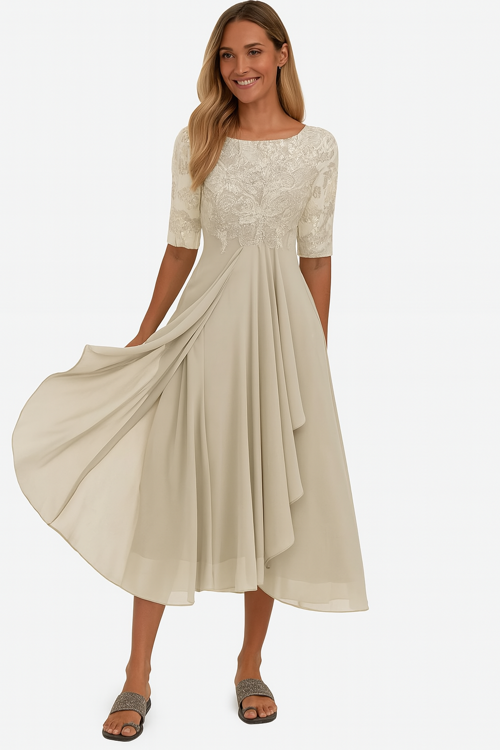 Eleanor | Women's A-Line Dress | Lace Bodice · PNY