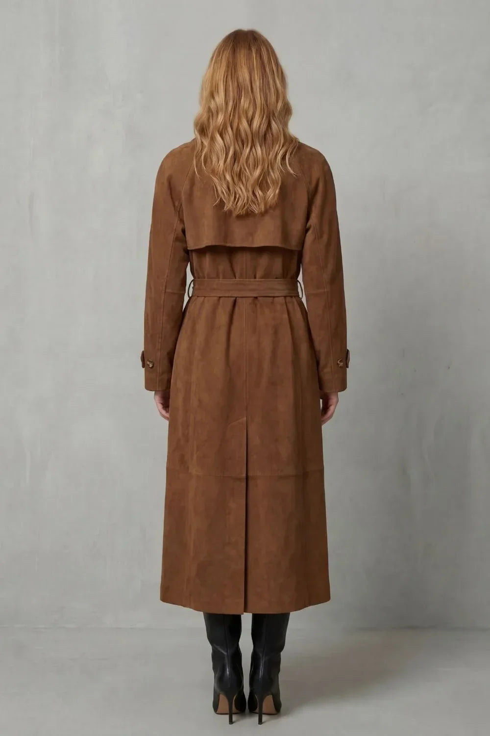 Eleanor | Women's Belted Trench Coat | Suede · PNY