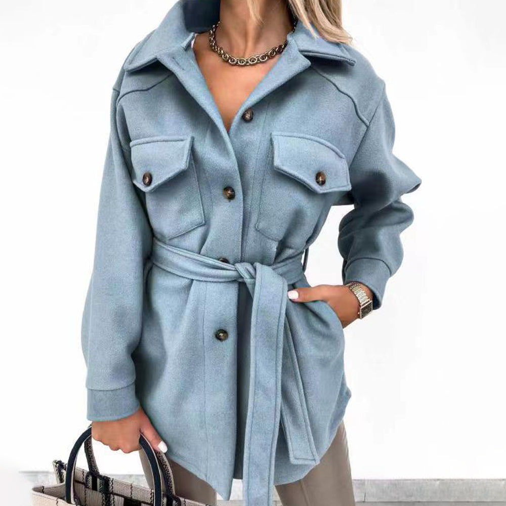 Eleanor | Women's Button-Up Jacket | Belted Waist · PNY