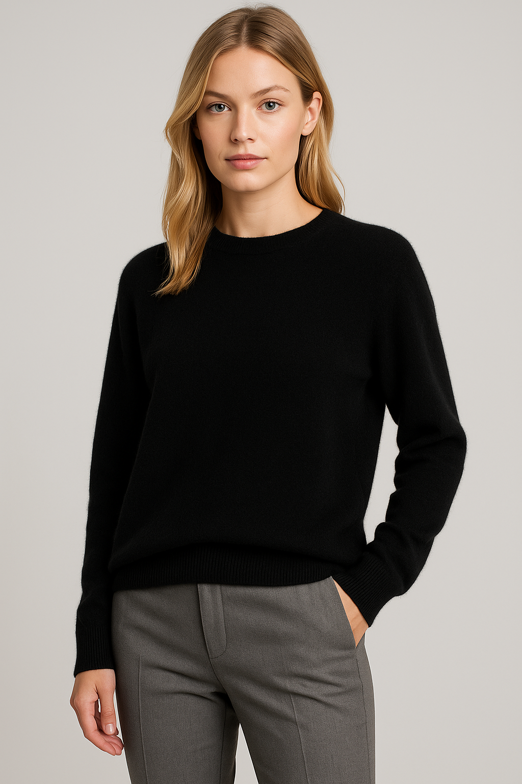 Eleanor | Women's Crewneck Sweater | Ribbed Trim · PNY