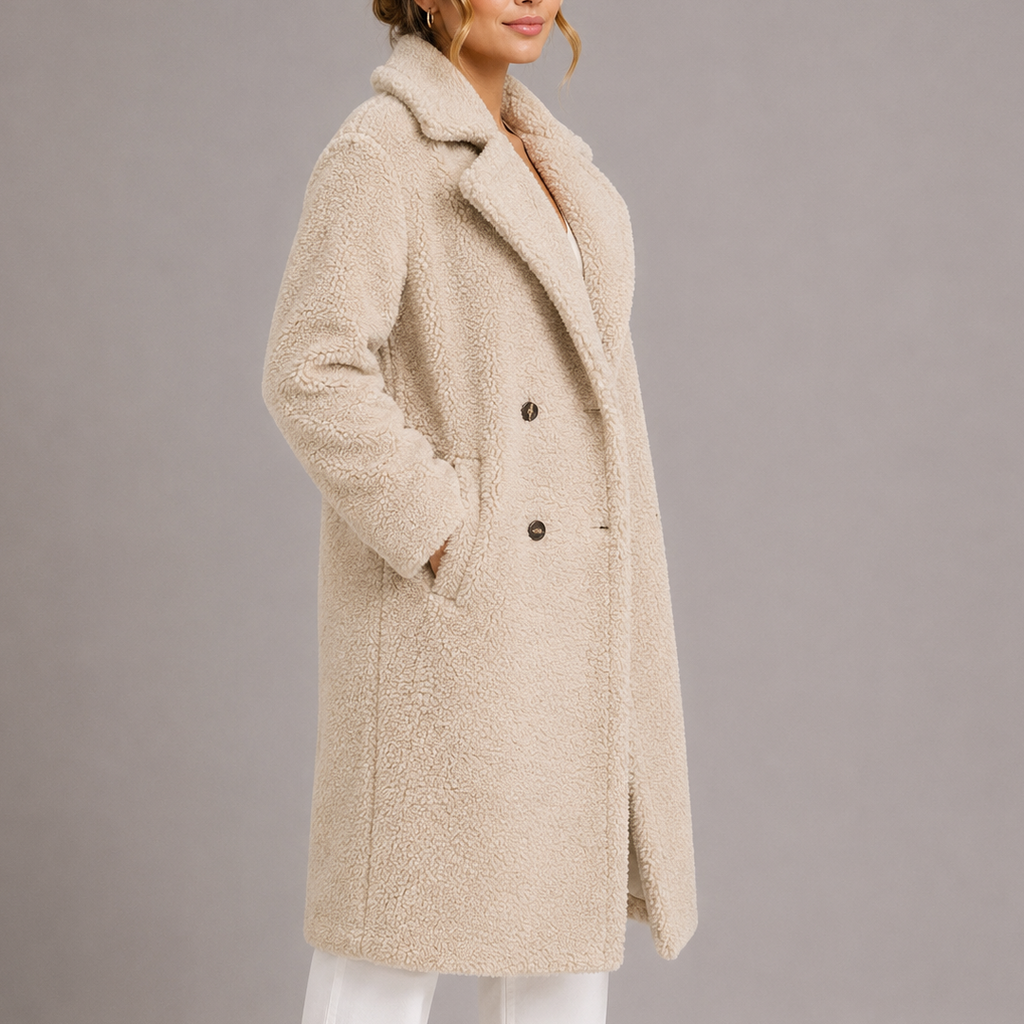 Eleanor | Women's Double-Breasted Coat | Teddy Sherpa · PNY