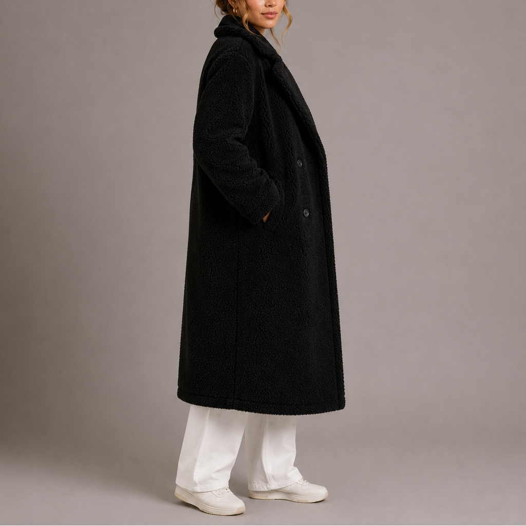 Eleanor | Women's Double-Breasted Coat | Teddy Sherpa · PNY