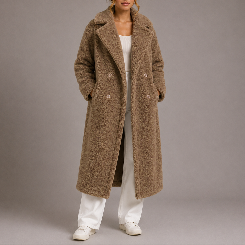 Eleanor | Women's Double-Breasted Coat | Teddy Sherpa · PNY