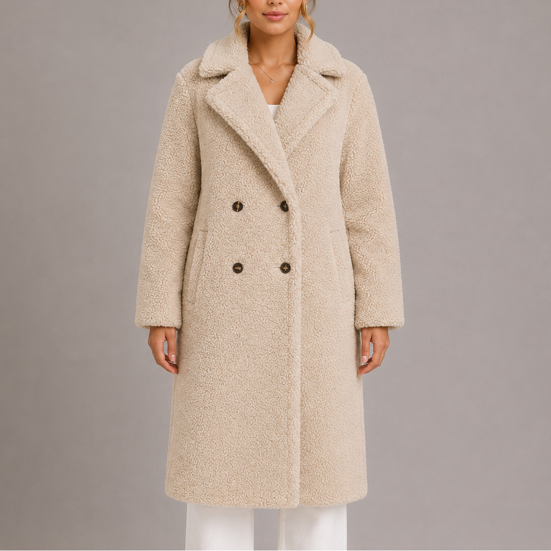 Eleanor | Women's Double-Breasted Coat | Teddy Sherpa · PNY