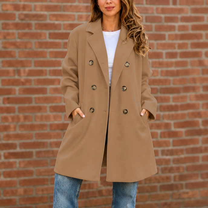 Eleanor | Women's Double-Breasted Peacoat | Notched Lapel · PNY