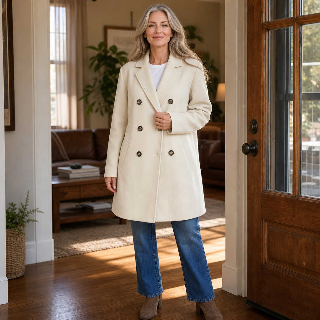Eleanor | Women's Double-Breasted Peacoat | Notched Lapel · PNY