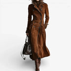 Eleanor | Women's Double-Breasted Trench Coat | Suede · PNY