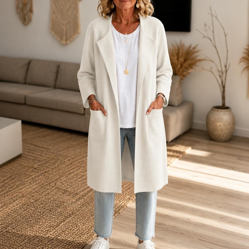 Eleanor | Women's Longline Coat | Patch Pockets · PNY