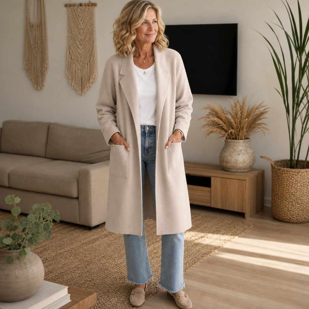 Eleanor | Women's Longline Coat | Patch Pockets · PNY