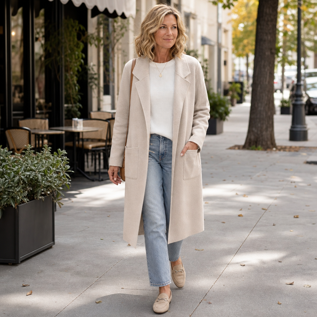Eleanor | Women's Longline Coat | Patch Pockets · PNY