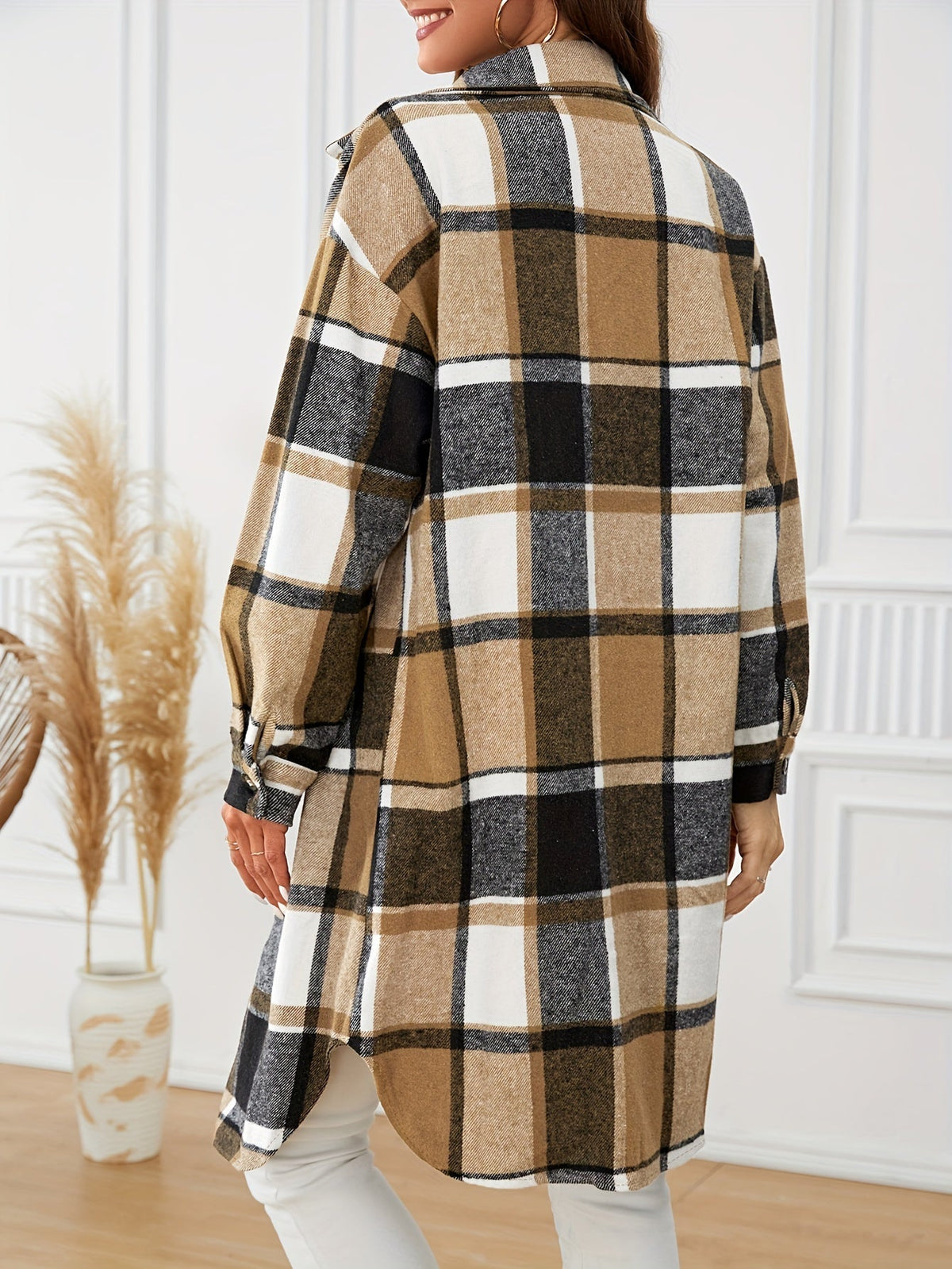 Eleanor | Women's Longline Shacket | Plaid · PNY