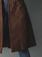 Eleanor | Women's Longline Trench Coat | Suede · PNY