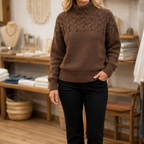 Eleanor | Women's Mock-Neck Sweater | Cable Knit · PNY