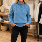 Eleanor | Women's Mock-Neck Sweater | Cable Knit · PNY