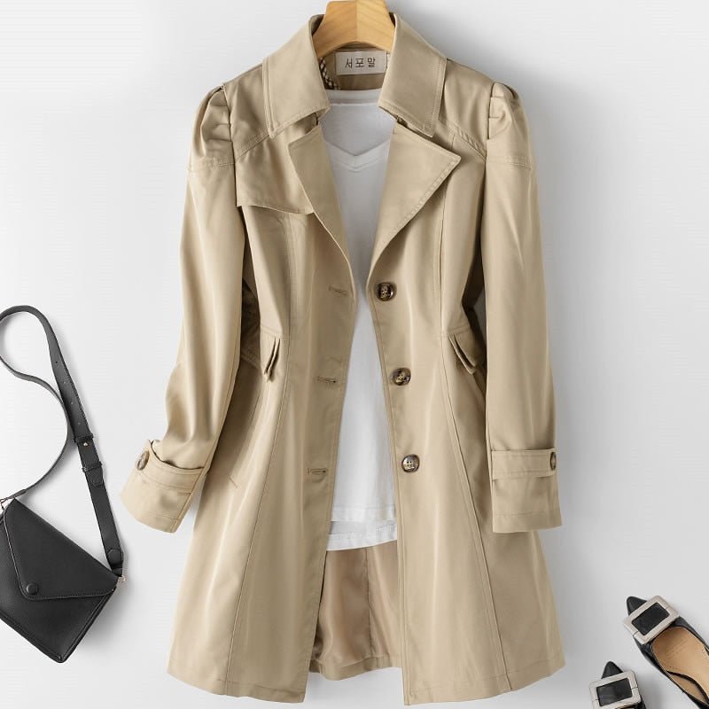 Eleanor | Women's Single-Breasted Trench Coat | Notch Lapel · PNY
