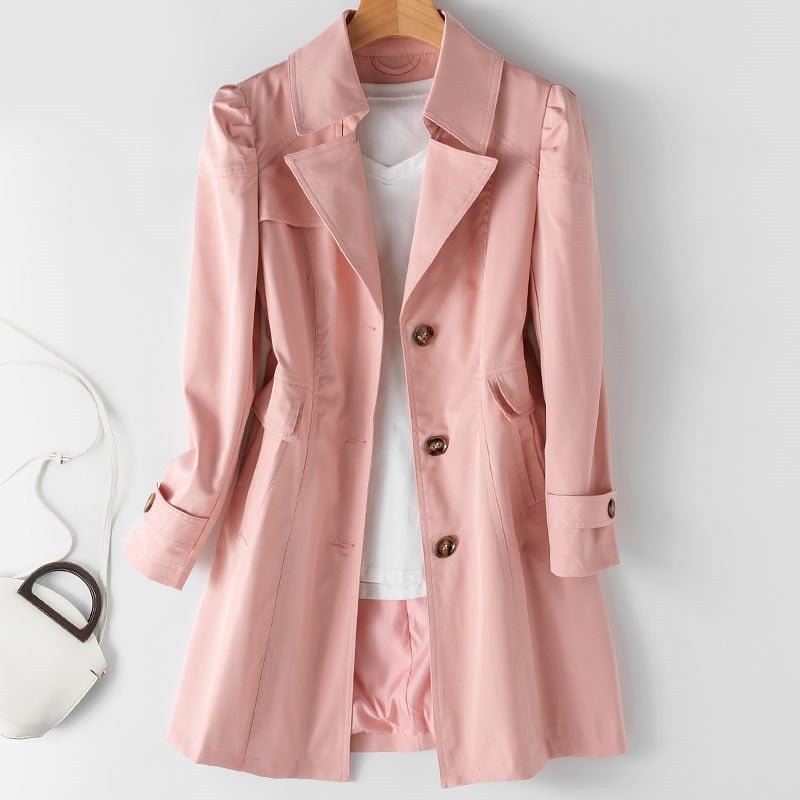 Eleanor | Women's Single-Breasted Trench Coat | Notch Lapel · PNY