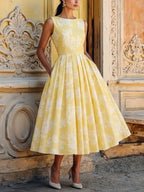 Eleanor | Women's Sleeveless Midi Dress | Floral Print · PNY