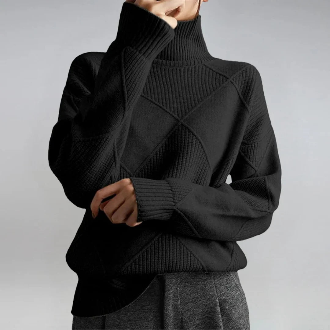 Eleanor | Women's Turtleneck Sweater | Diamond Knit · PNY