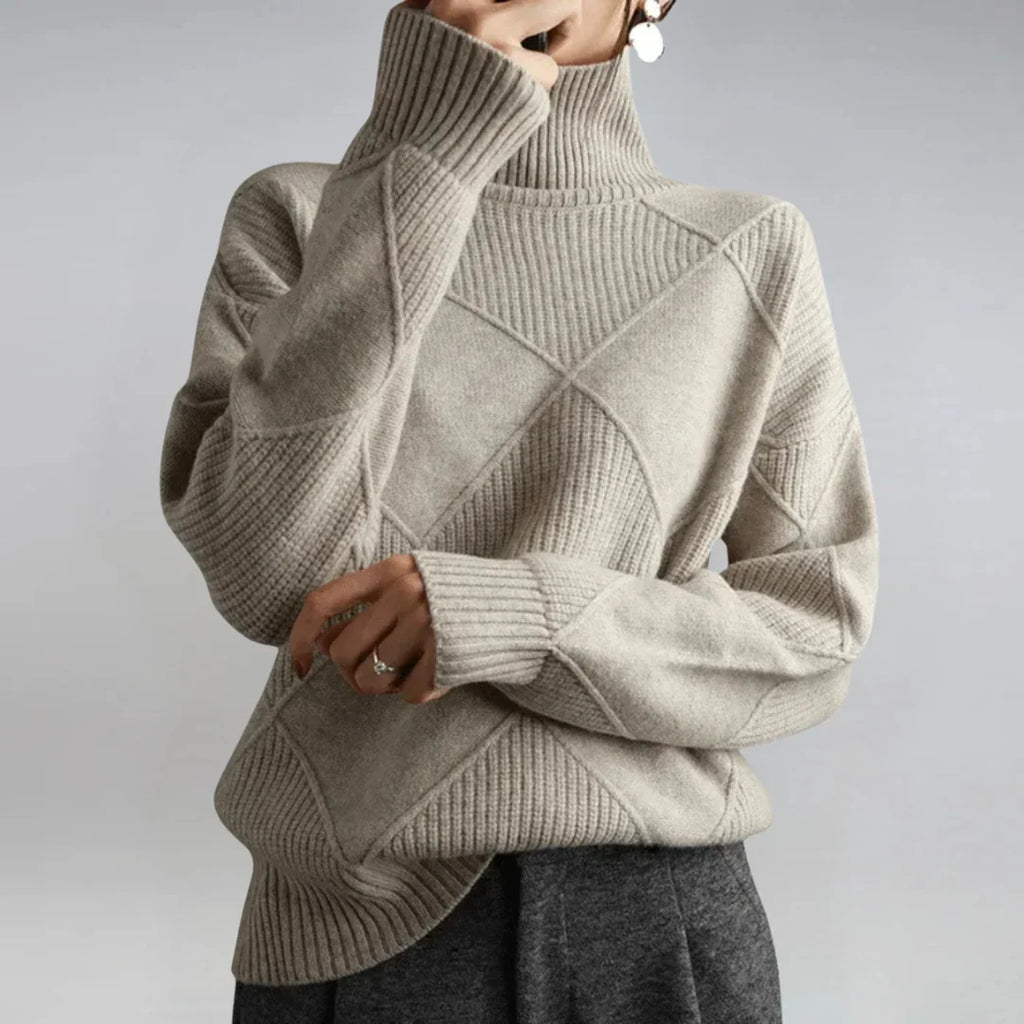 Eleanor | Women's Turtleneck Sweater | Diamond Knit · PNY