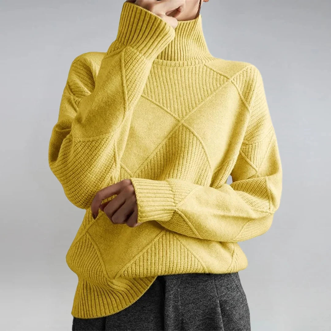 Eleanor | Women's Turtleneck Sweater | Diamond Knit · PNY