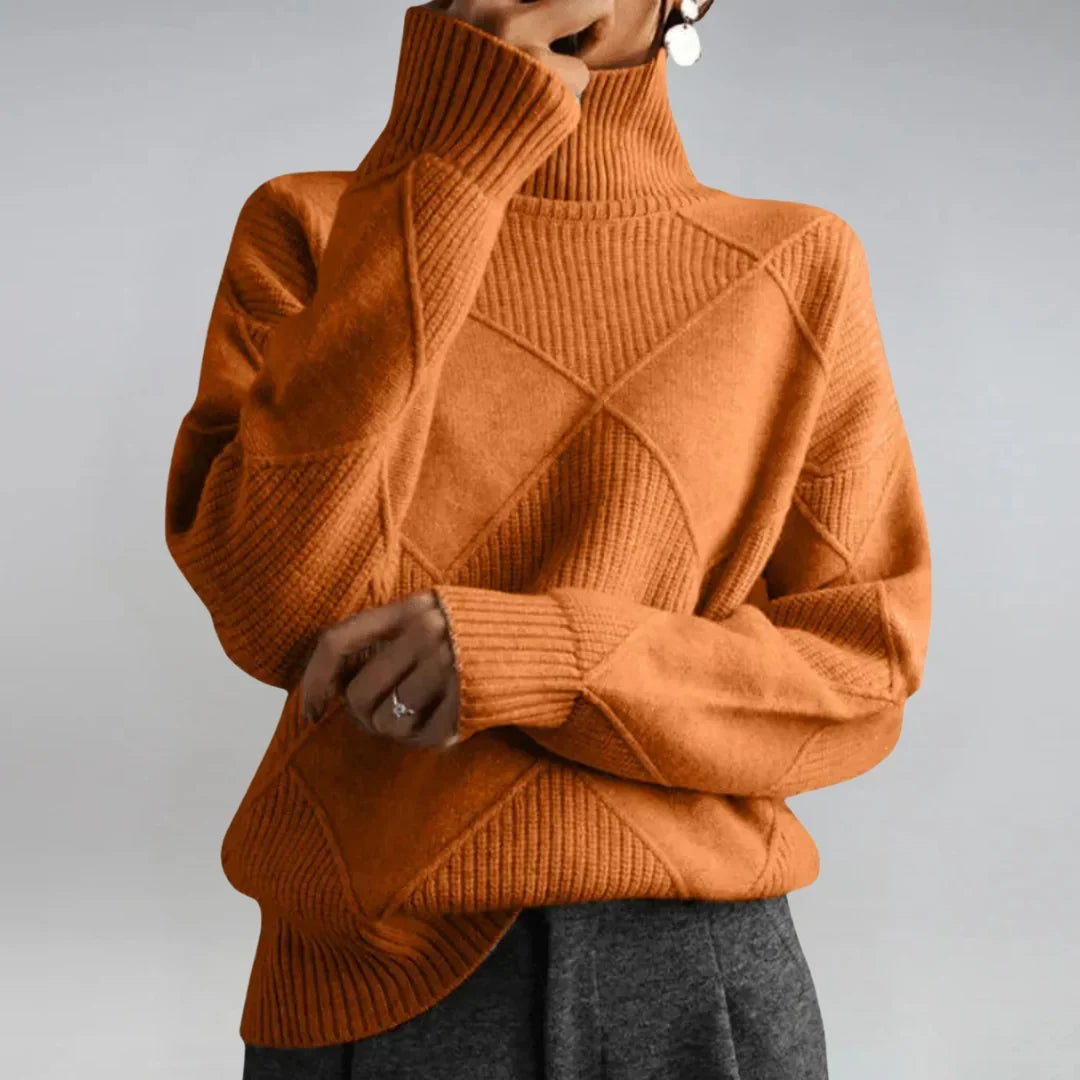 Eleanor | Women's Turtleneck Sweater | Diamond Knit · PNY