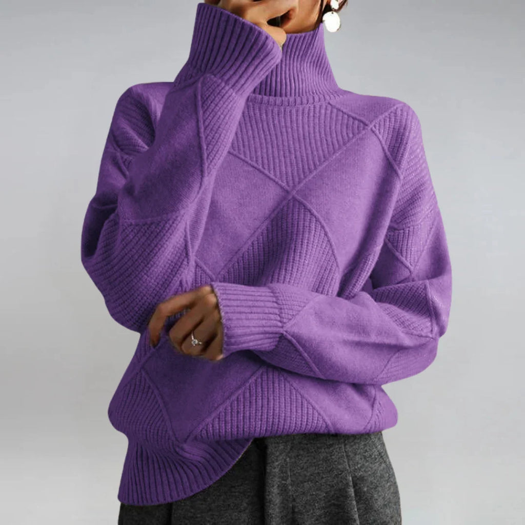 Eleanor | Women's Turtleneck Sweater | Diamond Knit · PNY