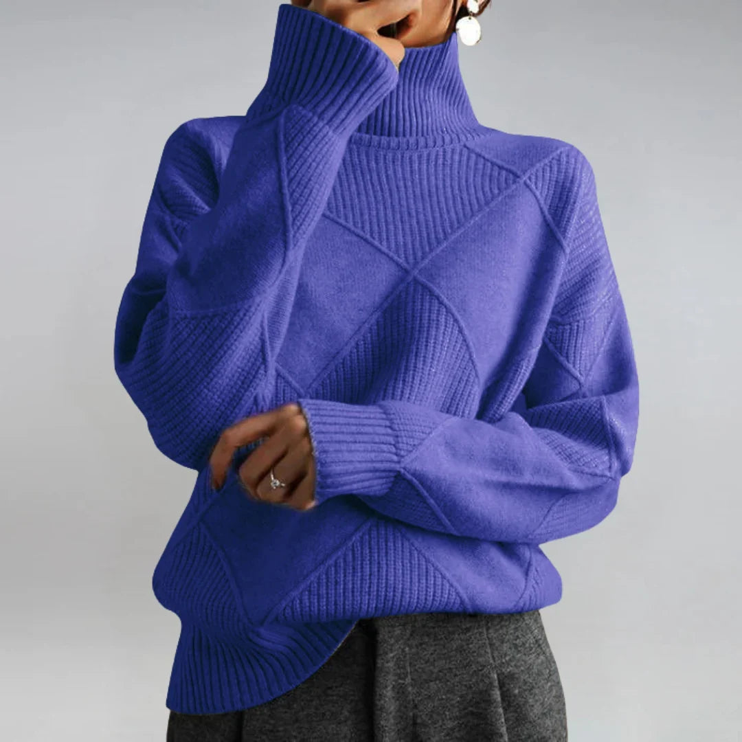 Eleanor | Women's Turtleneck Sweater | Diamond Knit · PNY