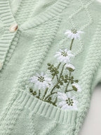 Eleanor | Women's V-Neck Cardigan | Floral Embroidery · PNY