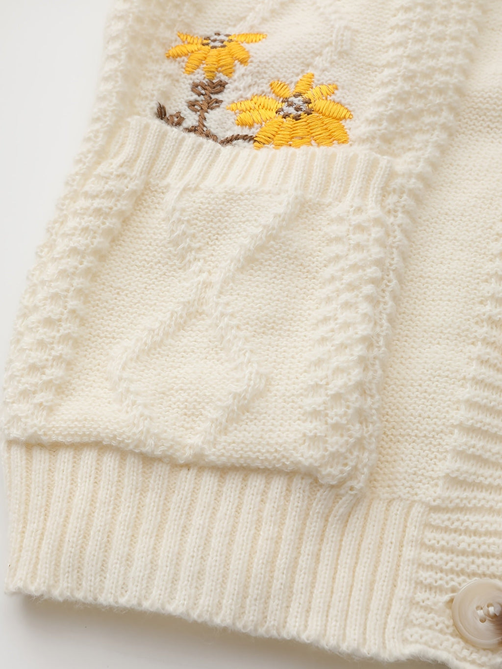 Eleanor | Women's V-Neck Cardigan | Floral Embroidery · PNY