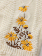 Eleanor | Women's V-Neck Cardigan | Floral Embroidery · PNY