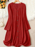 Eleanor | Women's V-Neck Dress | Button Front · PNY