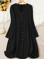 Eleanor | Women's V-Neck Dress | Button Front · PNY