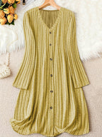 Eleanor | Women's V-Neck Dress | Button Front · PNY