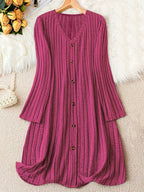 Eleanor | Women's V-Neck Dress | Button Front · PNY