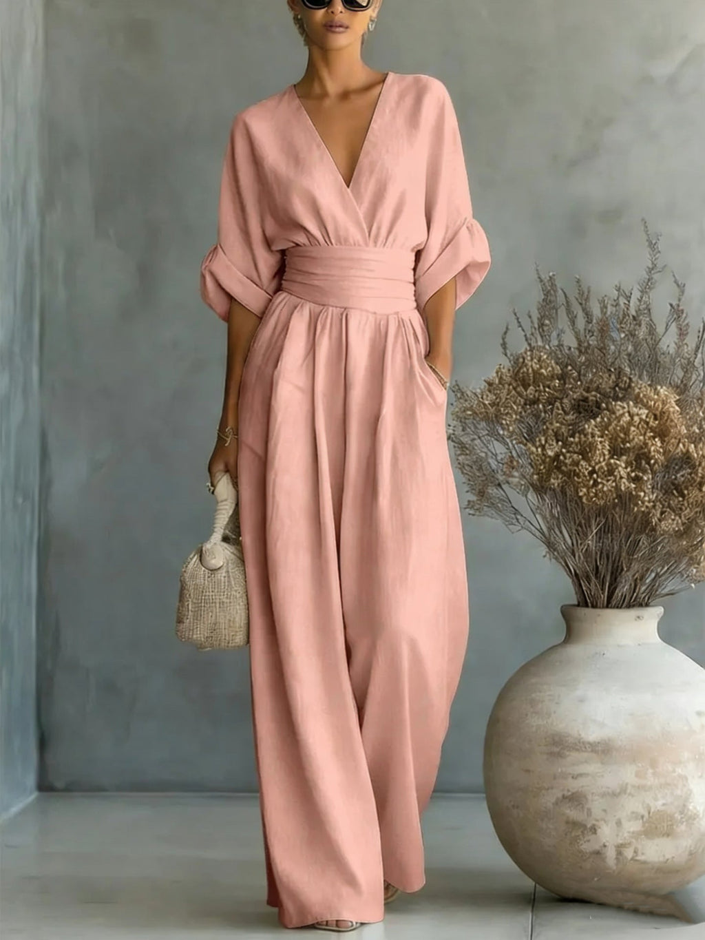 Eliza | Women's Wide-Leg Jumpsuit | Tie Waist · PNY