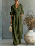 Eliza | Women's Wide-Leg Jumpsuit | Tie Waist