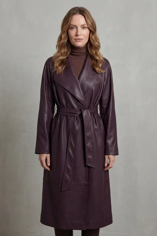 Eloise | Women's Belted Trench Coat | Faux Leather · PNY