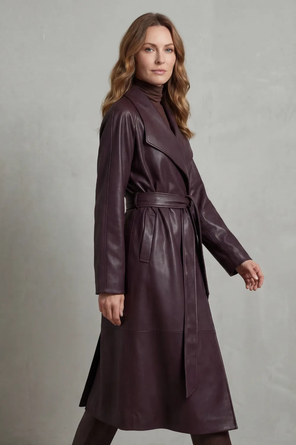 Eloise | Women's Belted Trench Coat | Faux Leather · PNY